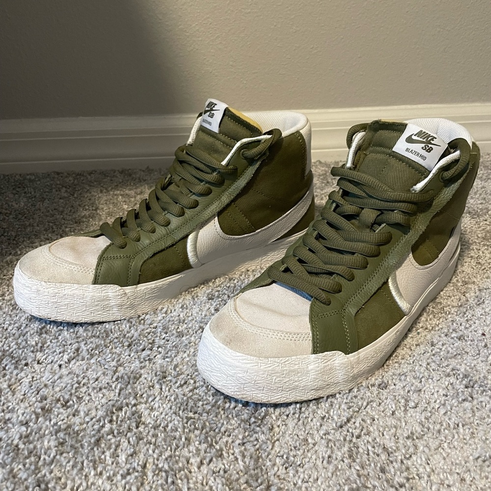 Olive green Nike blazers size 12